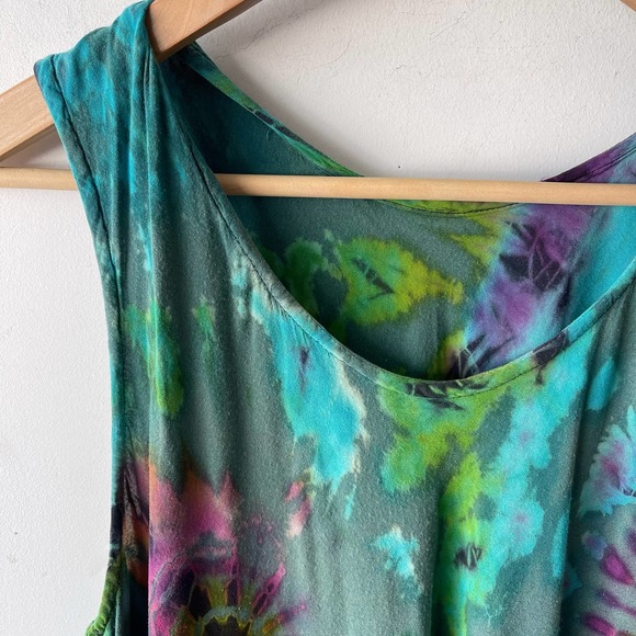 Boho Hippie Tie Dye Tank Dress - Picture 2 of 5